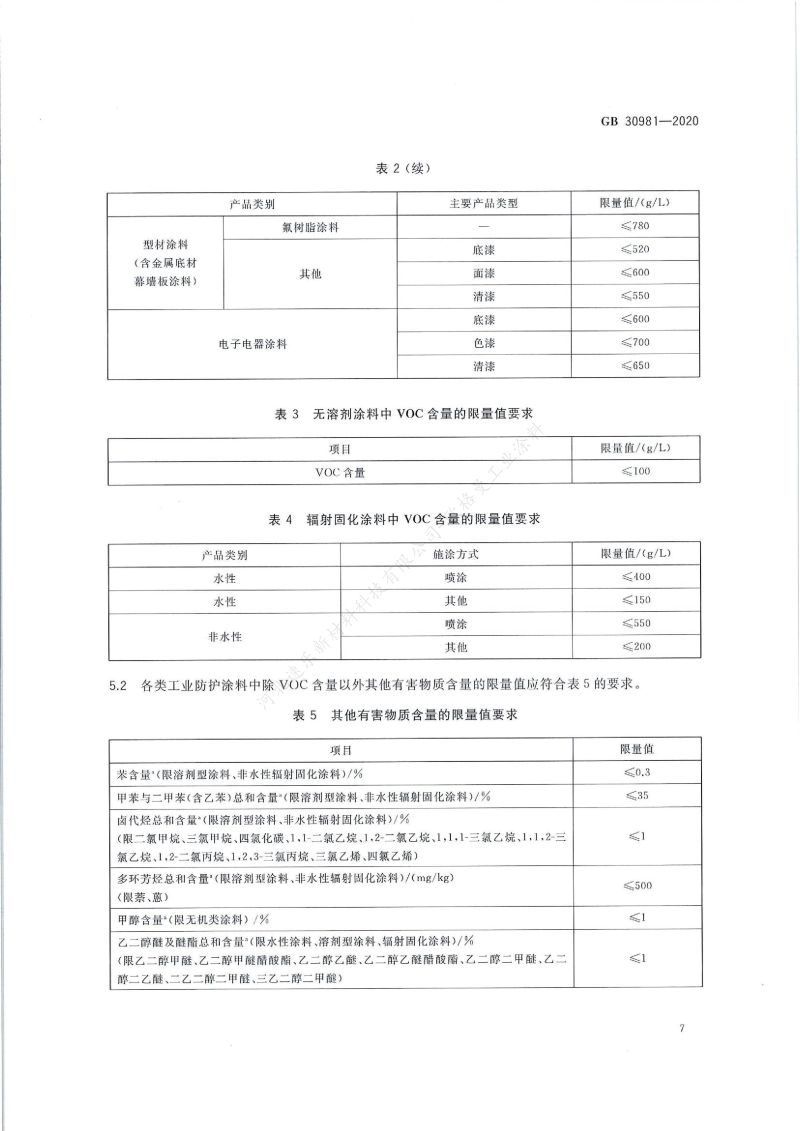 GB30981-2020工業(yè)防護(hù)涂料中有害物質(zhì)限量】國家標(biāo)準(zhǔn)_08